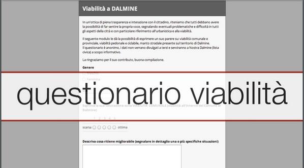 Per finire, ecco il QUESTIONARIO VIABILITÀ (disponibile nei prossimi giorni) #opendalmine http://t.co/1PIZBfLWZu